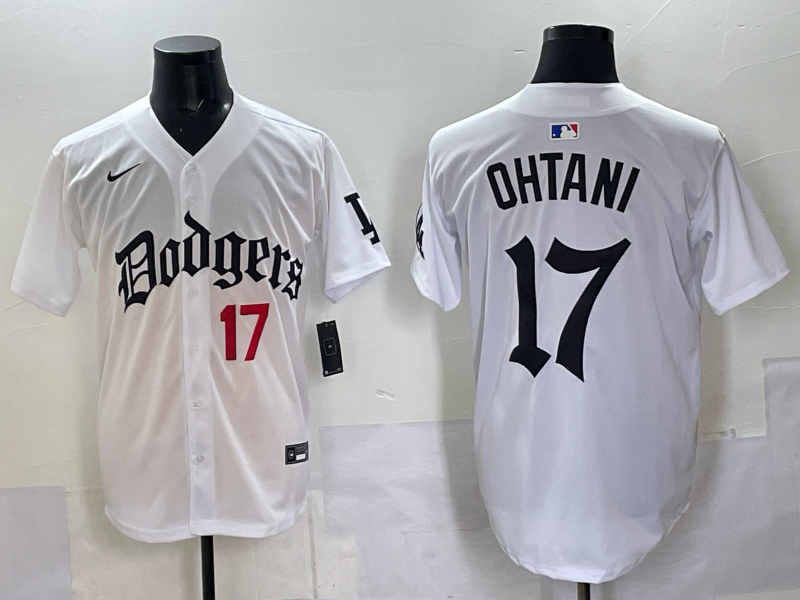 Men Los Angeles Dodgers #17 Ohtani white Nike 2025 MLB jersey 004->los angeles dodgers->MLB Jersey